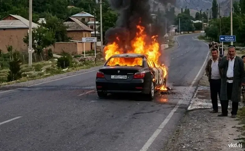 Vaxshda yo'l-transport hodisasidan keyin avtomobilni qasddan yoqib yuborishda gumon qilinayotgan shaxs qo'lga olindi.