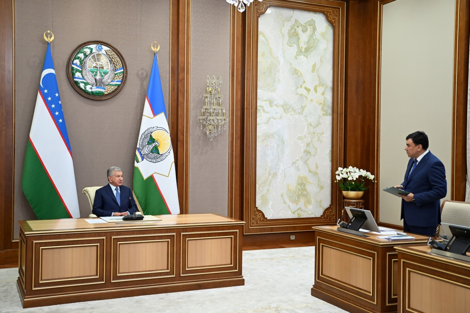 Mirziyoyevga Yashil AI modulidan foydalangan holda O'zbekiston shaharlarini ko'kalamzorlashtirish rejasi taqdim etildi.